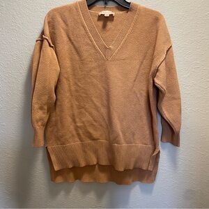 Philosophy Women's V-Neck Camel Sweater. 3/4 sleeve. Size 1X